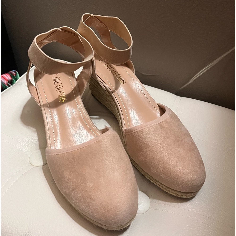 DREAM PAIRS Women's Amanda-1 Closed Toe Elastic Strap Espadrilles Wedge Sandals